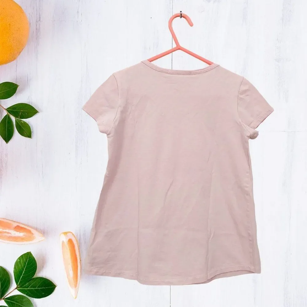 Lacoste T-Shirt Girls 6 Rose Crew Neck Short Sleeve 100% Cotton